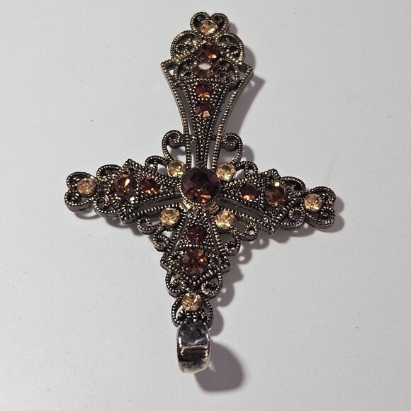 **Sale** Gold tone inspirational cross pendant - Picture 7 of 9